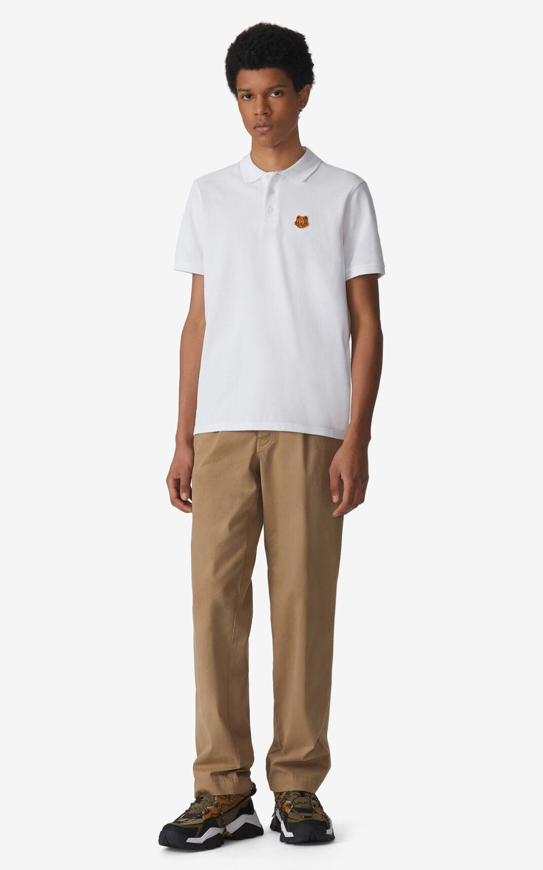 Kenzo Tiger Crest Polo Shirt Herre - Hvide DK-868000